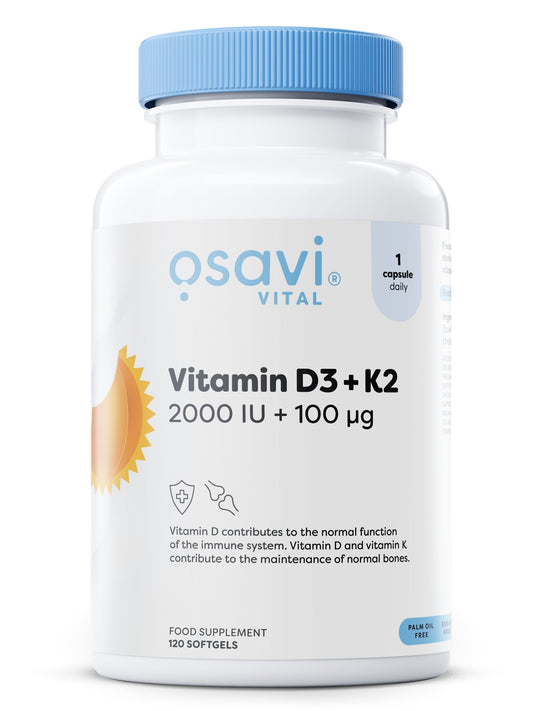 1-Vitamin D3 + K2, 2000IU + 100mcg - 120 softgels 1